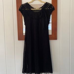BCBG Max Azria Black Crochet Lined Dress M
